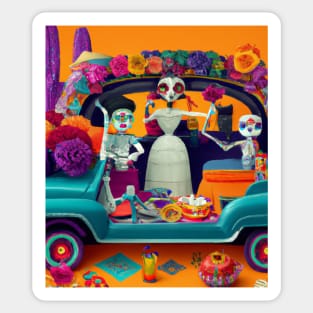 Day of the Dead Memorial to a Bride Sticker